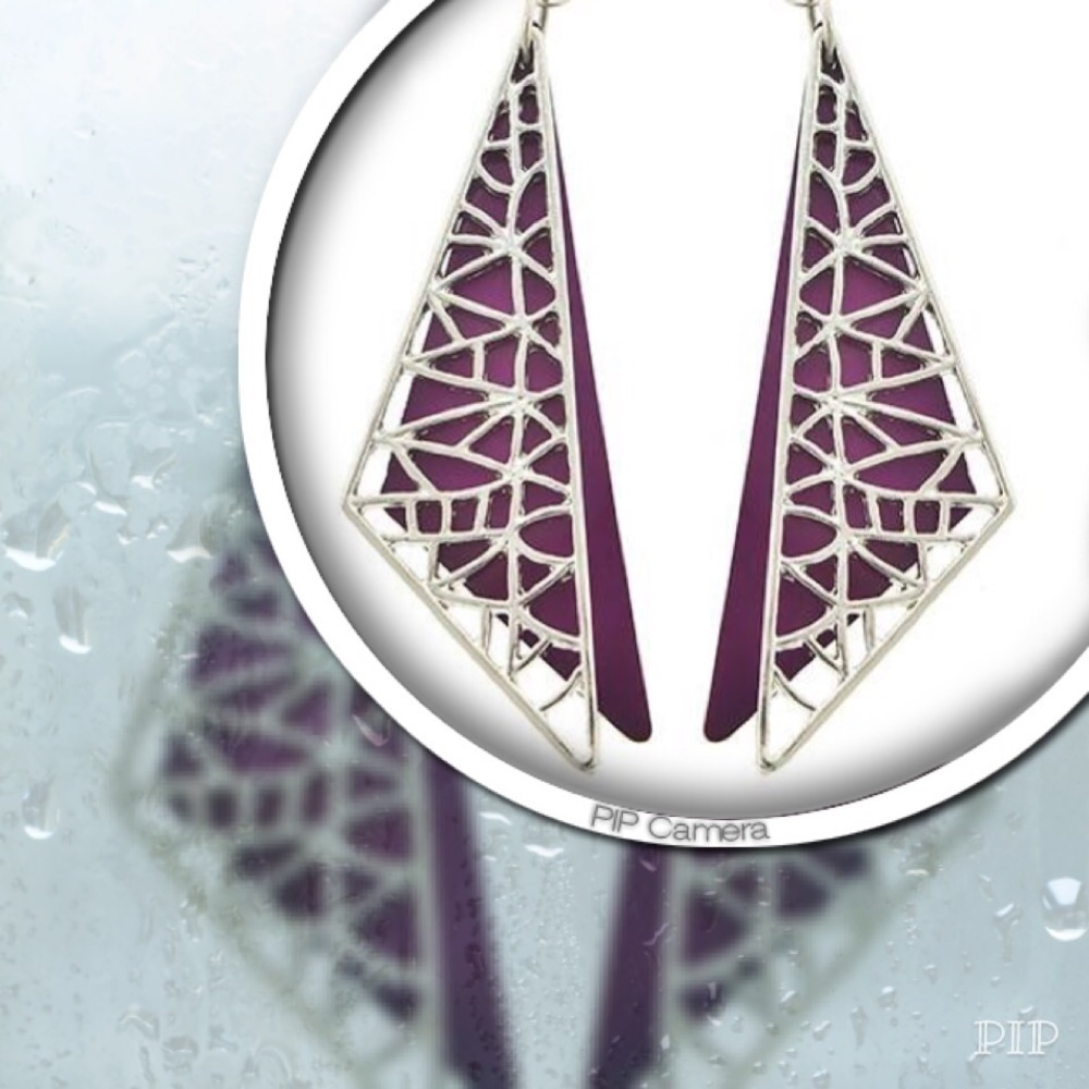 Purple Dragonfly Wing Earrings